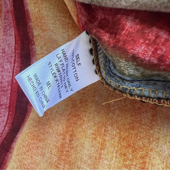 Savanna Jane Bohemian Southwest Stripe Embroidered Tassel Poncho Top M/L - Picture 11 of 12